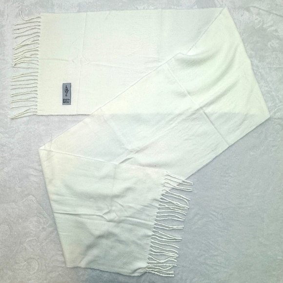 Veronz 100% Acrylic Super Soft White Women Scarf 12" x 72" - Picture 2 of 4